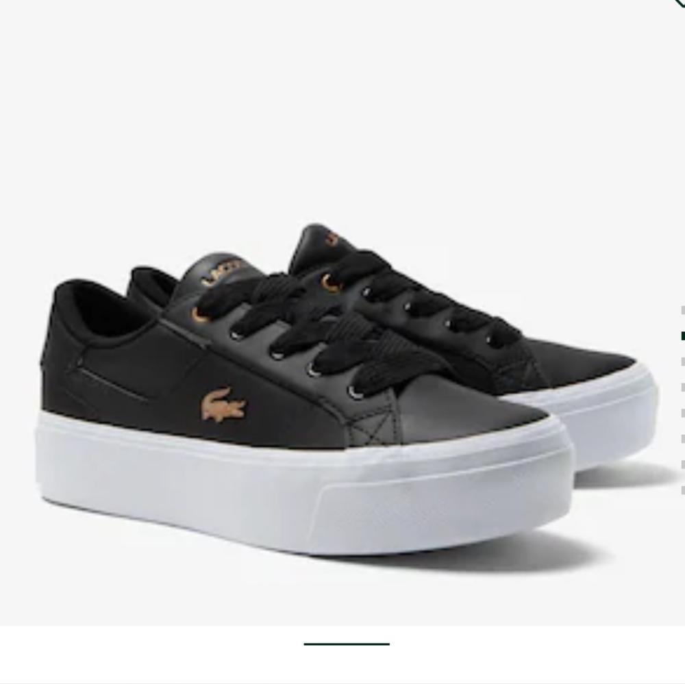 NWT Lacoste Platform Leather Sneakers,Ortholite comfort,8